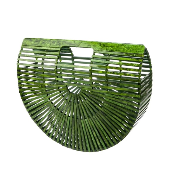Cult Gaia Green Small Malachite Acrylic Ark Bag